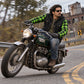 MMCC Men's Gridlock Black/Green 14 oz Denim & Plaid Armored Hooded Motorcycle Jacket - MMC10103