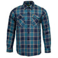 MMCC Men's The Kraken Blue Orange Cotton Long Sleeve Flannel Shirt - MMC11600