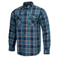 MMCC Men's The Kraken Blue Orange Cotton Long Sleeve Flannel Shirt - MMC11600