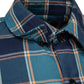 MMCC Men's The Kraken Blue Orange Cotton Long Sleeve Flannel Shirt - MMC11600