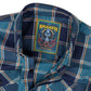 MMCC Men's The Kraken Blue Orange Cotton Long Sleeve Flannel Shirt - MMC11600