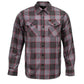MMCC Men's The Shadow Grey Red Plaid Flannel Shirt - 100% Cotton with Microfiber Wipe Panel - MMC11603