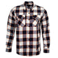 MMCC Men's Alpha Navy White Orange Cotton Long Sleeve Flannel Shirt - MMC11604