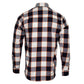 MMCC Men's Alpha Navy White Orange Cotton Long Sleeve Flannel Shirt - MMC11604