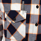 MMCC Men's Alpha Navy White Orange Cotton Long Sleeve Flannel Shirt - MMC11604