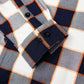 MMCC Men's Alpha Navy White Orange Cotton Long Sleeve Flannel Shirt - MMC11604