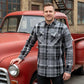 MMCC Men's Mastodon Gray Black White Cotton Long Sleeve Flannel Shirt - MMC11606