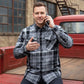 MMCC Men's Mastodon Gray Black White Cotton Long Sleeve Flannel Shirt - MMC11606
