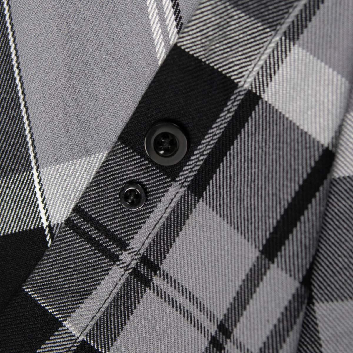 MMCC Men's Mastodon Gray Black White Cotton Long Sleeve Flannel Shirt - MMC11606