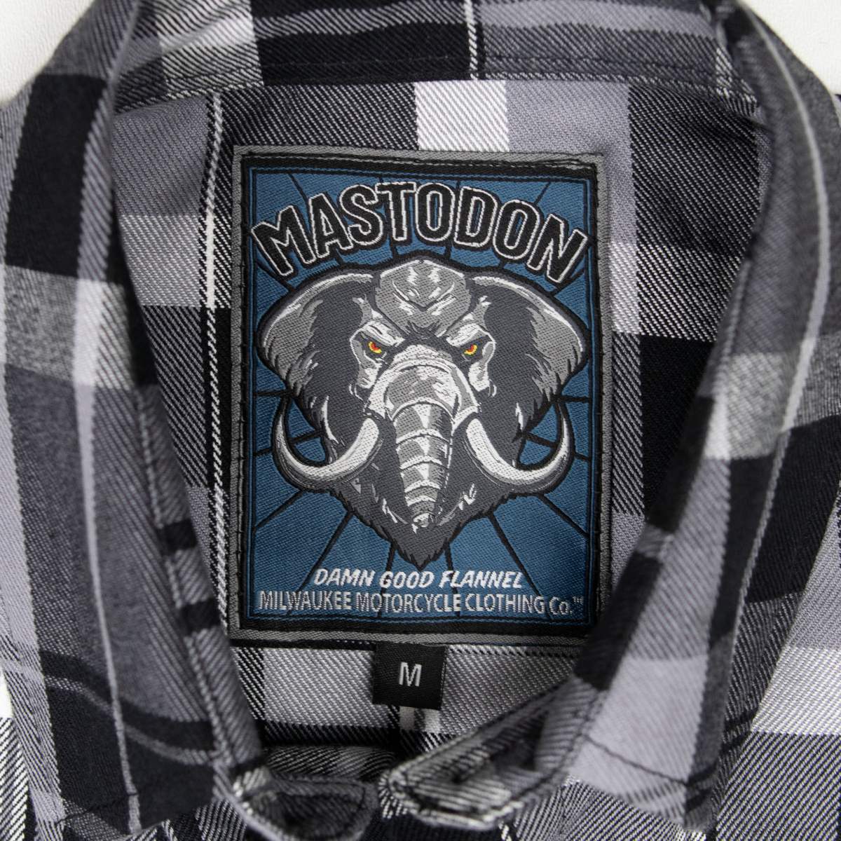 MMCC Men's Mastodon Gray Black White Cotton Long Sleeve Flannel Shirt - MMC11606