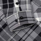 MMCC Men's Mastodon Gray Black White Cotton Long Sleeve Flannel Shirt - MMC11606