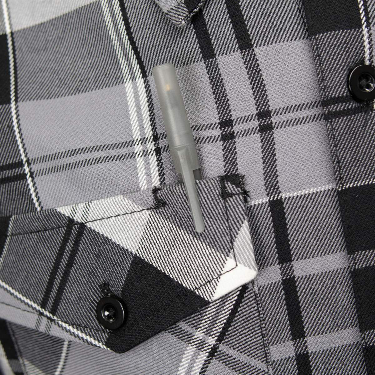 MMCC Men's Mastodon Gray Black White Cotton Long Sleeve Flannel Shirt - MMC11606