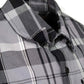 MMCC Men's Mastodon Gray Black White Cotton Long Sleeve Flannel Shirt - MMC11606
