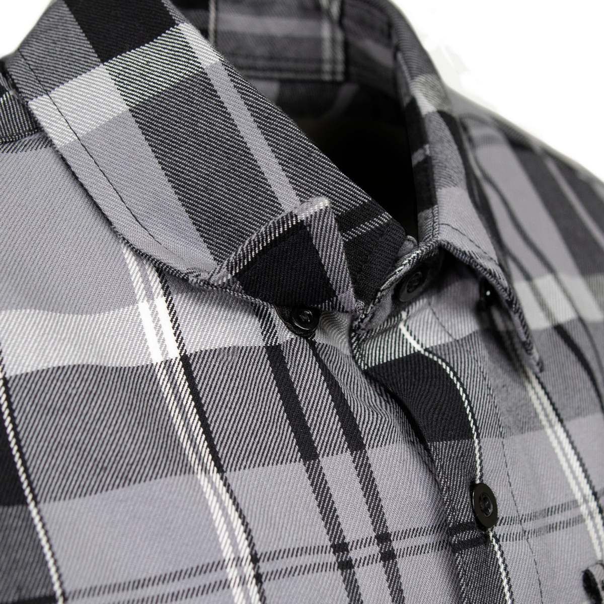 MMCC Men's Mastodon Gray Black White Cotton Long Sleeve Flannel Shirt - MMC11606