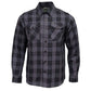 MMCC Men's Smoke Screen Gray Black Cotton Long Sleeve Flannel Shirt - MMC11607