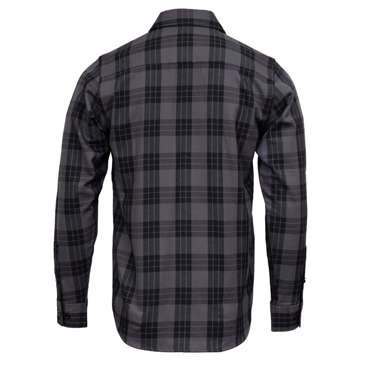 MMCC Men's Smoke Screen Gray Black Cotton Long Sleeve Flannel Shirt - MMC11607