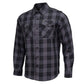 MMCC Men's Smoke Screen Gray Black Cotton Long Sleeve Flannel Shirt - MMC11607