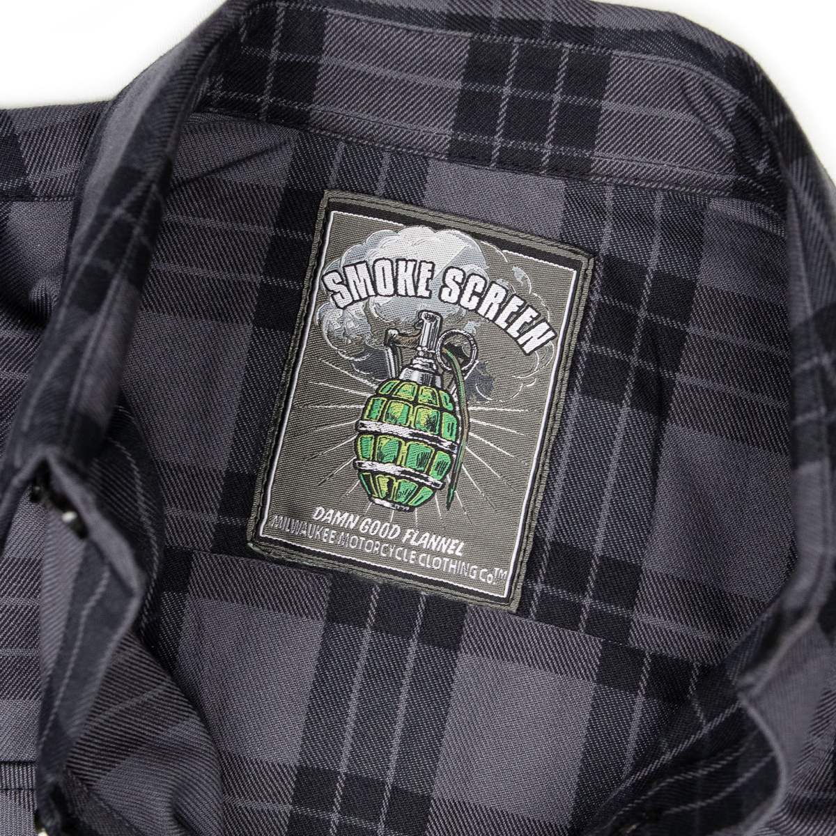 MMCC Men's Smoke Screen Gray Black Cotton Long Sleeve Flannel Shirt - MMC11607