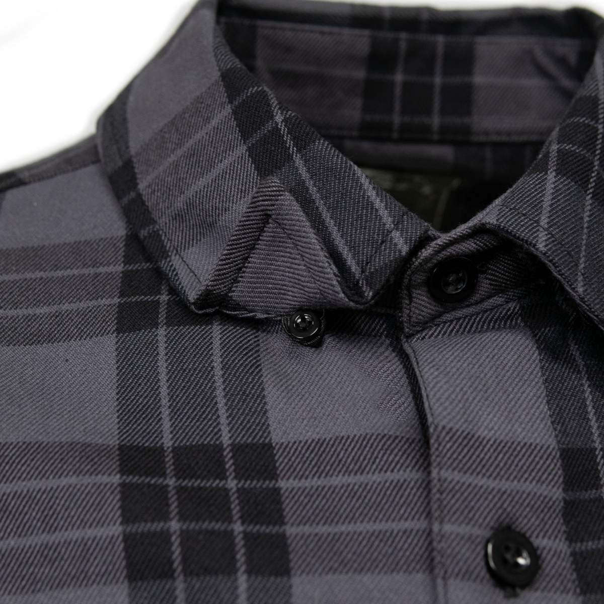 MMCC Men's Smoke Screen Gray Black Cotton Long Sleeve Flannel Shirt - MMC11607