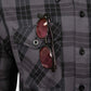 MMCC Men's Smoke Screen Gray Black Cotton Long Sleeve Flannel Shirt - MMC11607