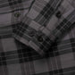MMCC Men's Smoke Screen Gray Black Cotton Long Sleeve Flannel Shirt - MMC11607