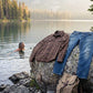 MMCC Men's Brimstone Plaid Black Orange Tan Flannel Shirt - 100% Cotton with Microfiber Wipe Panel - MMC11608