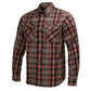 MMCC Men's Brimstone Plaid Black Orange Tan Flannel Shirt - 100% Cotton with Microfiber Wipe Panel - MMC11608