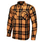 MMCC Deadbolt Men's Mustard Black White Plaid Flannel Shirt - 100% Cotton with Microfiber Wipe Panel - MMC11620