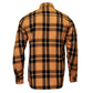 MMCC Deadbolt Men's Mustard Black White Plaid Flannel Shirt - 100% Cotton with Microfiber Wipe Panel - MMC11620