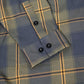 MMCC Garrison Men's Olive Gray Black Plaid Flannel Shirt - 100% Cotton Long Sleeve Button-Up - MMC11621