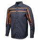 MMCC Men's Octane Long Sleeve Mechanic Shirt - Grey with Orange Stripe - 50-50 Cotton Poly - MMCC16001
