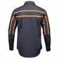 MMCC Men's Octane Long Sleeve Mechanic Shirt - Grey with Orange Stripe - 50-50 Cotton Poly - MMCC16001
