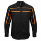 MMCC Men's Octane Long Sleeve Mechanic Shirt - Black with Orange Stripe - 50-50 Cotton Poly - MMCC16003
