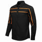 MMCC Men's Octane Long Sleeve Mechanic Shirt - Black with Orange Stripe - 50-50 Cotton Poly - MMCC16003