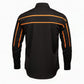 MMCC Men's Octane Long Sleeve Mechanic Shirt - Black with Orange Stripe - 50-50 Cotton Poly - MMCC16003