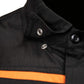 MMCC Men's Octane Long Sleeve Mechanic Shirt - Black with Orange Stripe - 50-50 Cotton Poly - MMCC16003