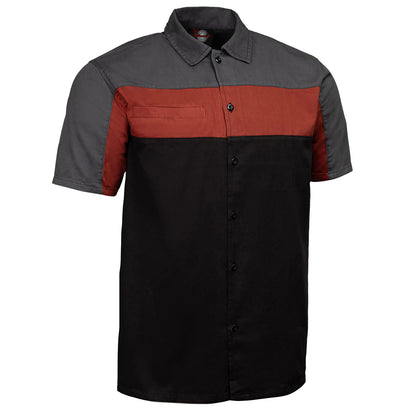 MMCC Men's Pit Stop Classic Mechanic Button Up Shirt - Dual Chest Pockets - Microfiber Panel - MMC16010