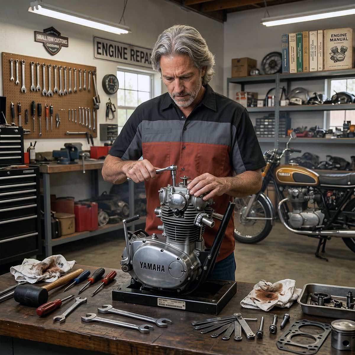 MMCC Men's Pit Line Mechanic Button Up Shirt - Dual Chest Pockets - Microfiber Panel - Rider Ready - MMC16028