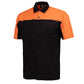 MMCC Men's Reveline Black Orange Grey Classic Mechanic Shirt - 100% Cotton W/ Microfiber Panel - MMC16029