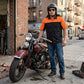 MMCC Men's Reveline Black Orange Grey Classic Mechanic Shirt - 100% Cotton W/ Microfiber Panel - MMC16029
