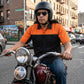 MMCC Men's Reveline Black Orange Grey Classic Mechanic Shirt - 100% Cotton W/ Microfiber Panel - MMC16029