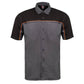 MMCC Men's Reveline Grey Black Orange Classic Mechanic Shirt - 100% Cotton w/ Microfiber Panel - MMC16030