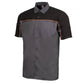 MMCC Men's Reveline Grey Black Orange Classic Mechanic Shirt - 100% Cotton w/ Microfiber Panel - MMC16030