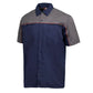 MMCC Men's Reveline Blue Grey Copper Classic Mechanic Shirt - 100% Cotton w/ Microfiber Panel - MMC16032