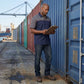 MMCC Men's Reveline Blue Grey Copper Classic Mechanic Shirt - 100% Cotton w/ Microfiber Panel - MMC16032