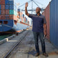 MMCC Men's Reveline Blue Grey Copper Classic Mechanic Shirt - 100% Cotton w/ Microfiber Panel - MMC16032