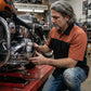 MMCC Men's Reveline Black Copper Grey Classic Mechanic Shirt - 100% Cotton w/ Microfiber Panel - MMC16033
