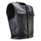 Milwaukee Motorcycle Clothing Co. Men's Low-Key Premium Black Leather Club Style Biker Vest MMC30000