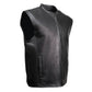 Milwaukee Motorcycle Clothing Co. Men's Rocker Black Leather Premium Club Style Riders Vest MMC30002