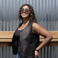 Milwaukee Motorcycle Clothing Co. Women's Born-Free Tall Sizes Black Leather Vest w/ V-Neck, Side Lace, Snap MMC40002